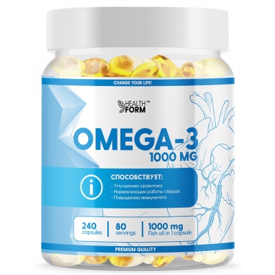 Антиоксидант Health Form Omega 3 1000 мг 240 капсул